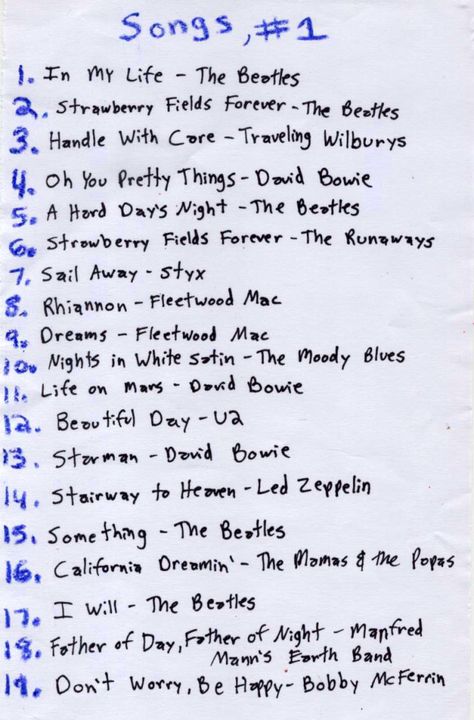 Classic songs that remind me of my teenage years.   Listen to the playlist on YouTube 1. In My Life – The Beatles 2. Strawberry Fields Forever – The Beatles 3. Handle With Care – The Traveling Wilburys 4. Oh!… Continue Reading → David Bowie Songs, Rhiannon Fleetwood Mac, In My Life The Beatles, Fleetwood Mac Aesthetic, Another Misaki Mei, Muzică Rock, Music Sketch, Traveling Wilburys, Rock Music Quotes