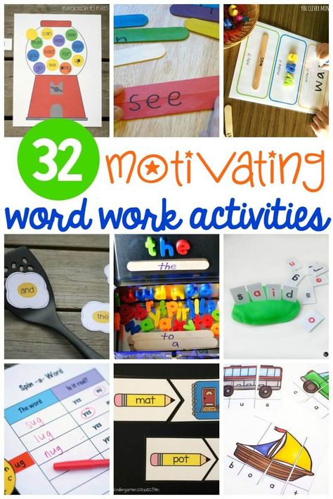 Word Work Games, Word Work Kindergarten, Work Bins, Word Work Stations, Playdough To Plato, Literacy Centers Kindergarten, Word Work Centers, Teaching Sight Words, Word Work Activities