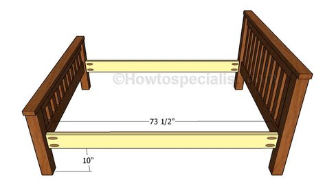 Diy Full Size Bed, Diy Full Size Bed Frame, Bed Frame Full, Diy Wood Headboard, Bed Frame Plans, Built In Bed, Rustic Headboard, Adjustable Bed Frame, Full Size Bed Frame