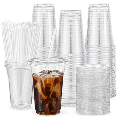 Iced Coffee Smoothie, Plastic Cups With Lids, Cups With Lids And Straws, Cups With Lids, Coffee Smoothie, Clear Cups, Homemade Coffee, Lemon Tea, Iced Coffee Cup