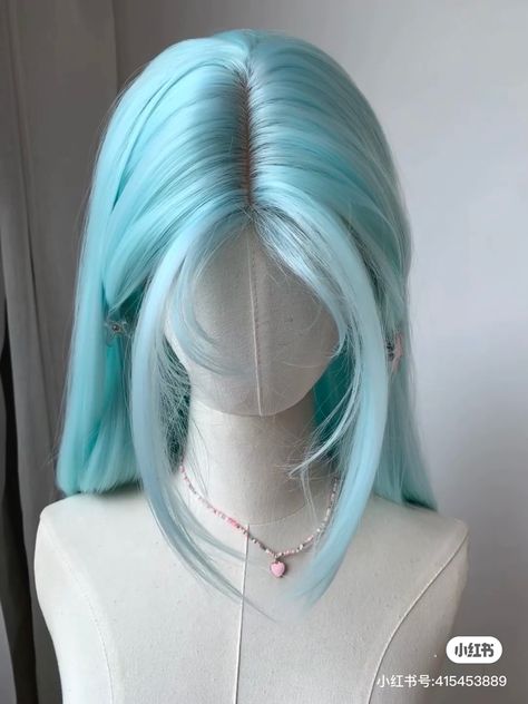 Mint Blue Hair, Hair Stayl, Kpop Hair, Fairy Hair, Dyed Hair Inspiration, Kawaii Hairstyles, Hair Color Blue, Hair Dye Colors, Wig Making