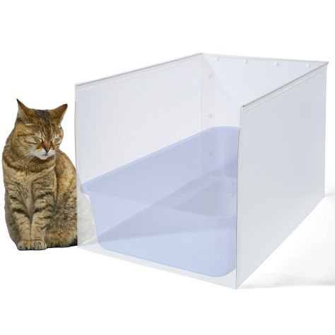 PRICES MAY VARY. Extra large litter box pee shield size: 23.6x15.7x15.7Inch(L*W*H), suitable for most litter boxes, high enough for litter or pet pee get over the sides or back any more. Llitter box enclosure high sided and frosted, which can not only keep your floor clean but also provide a privacy space for your pets familes. Foldable & Portable litterbox splash guard easy assemble, which is also suitable for corner litter boxes, protecting walls to get wet or dirty by your naughty pets. Made Best Litter Box Cat, High Sided Litter Box, Kitten Litter, Best Litter Box, Hidden Litter Boxes, Cat Litter Box Enclosure, Litter Box Enclosure, Cat Litter Box, Large Cats