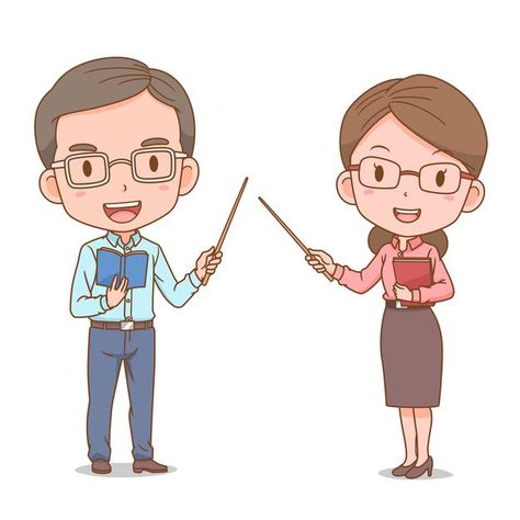 Cute couple cartoon of teachers. | Free Vector #Freepik #freevector #school #education #woman #man Teachers Illustration, Child Behavior Problems, Teacher Cartoon, Male Teacher, Female Teacher, Conceptual Illustration, Happy Teachers Day, Character Collection, Cute Couple Cartoon