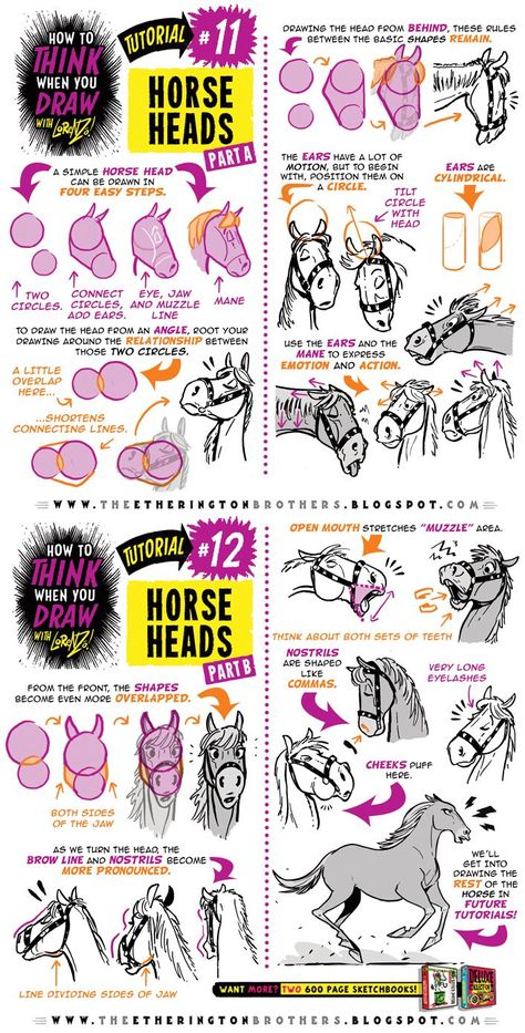 How To Draw Horses, Website Design Tutorial, Horse Heads, Comic Tutorial, Horse Drawing, Horse Drawings, 3d Drawings, Guided Drawing, Art Instructions