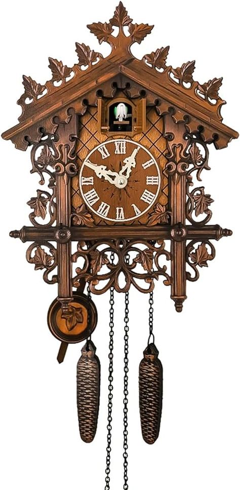 Amazon.com: CENGNIAN Vintage Quartz Cuckoo Clocks for Wall 17.72in, Cuckoo Wall Clock, Cuckoo Clock Traditional Chalet Forest House Clock Handcrafted Wooden Wall Pendulum Quartz Clock, Grandfather Clock (B) : Home & Kitchen Victorian Princess, Cuckoo Clocks, Room Refresh, Story Elements, Vintage Wall Clock, Themed Room, Scenic Design, Grandfather Clock, Forest House