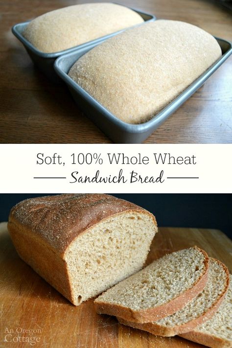 Easy, Soft 100 Whole Wheat Sandwich Bread recipe - the bread that will finally free you from store-bought bread forever! One Loaf Whole Wheat Bread Recipe, Easy Homemade Whole Wheat Bread, Quick Whole Wheat Bread, Homemade Wheat Sandwich Bread, Easy Homemade Wheat Bread, Penn Station Bread Recipe, Whole Wheat Quick Bread, Homemade Bread Recipes Easy Healthy, Easy Wheat Bread Recipe