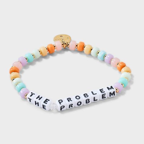 Tagline: It's me, hi Description: Embrace your inner anti-hero with our exclusive "The Problem" bracelet from Little Words Project®. It's a playful reminder that everyone has flaws and makes mistakes, but that just adds to our charm. This Little Word™is more than just a bracelet. It’s your key to inspiring a kinder world. Wear your word as long as you need it. When you’re ready, pass it on to someone else who needs it more. Each bracelet is marked with a unique ID tag. Connect your bracelet on t Cute Letter Bracelets, Funny Beaded Bracelets, Things To Write On Bracelets, Bracelet Word Ideas, Funny Bracelets Beads Words, Bead Bracelet Words Ideas, Friendship Bead Bracelets, Character Bracelets, Charm Crafts