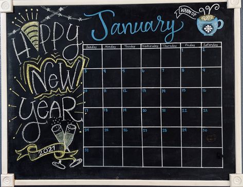 January Chalkboard Calendar Ideas, January Chalkboard Calendar, Chalkboard Calendar Ideas, January Chalkboard, Blackboard Ideas, Whiteboard Ideas, Calendar Decal, 2025 Planner, Diy Chalkboard Sign