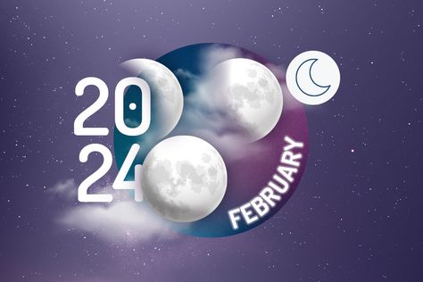 Moon Phases in February 2024 - general tips for the month - WeMystic Full Moon In Sagittarius, The Moon Phases, Moon In Aquarius, Moon In Leo, Capricorn Moon, Lunar Phase, Scorpio Moon, Lunar Calendar, Moon Cycles