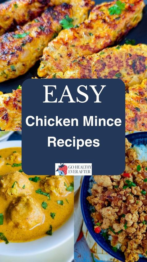 Easy chicken mince recipes: kebabs, kofta curry and stir fry. Healthy Chicken Minced Meat Recipes, Minced Chicken Recipes Easy, Chicken Mince Recipes Healthy, Minced Chicken Recipes Healthy, Mince Chicken Recipes, Chicken Minced Meat Recipes, Ground Chicken Breast Recipes, Chicken Mince Recipes, Healthy Recipes With Chicken