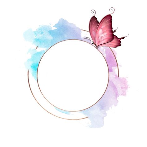 Logo Frame Design Graphics, Pink Logo Design, Butterfly Circle, Collage Photo Frame Design, Floral Cards Design, Nail Salon Design, Flower Graphic Design, Butterfly Logo, Instagram Frame Template