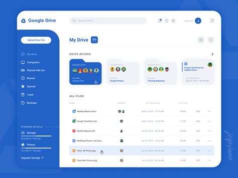 Google Drive New Design Concept on Behance Ux Dashboard Design, Website Dashboard Design, Dashboard Design Inspiration, Dashboard Design Ui, Application Ui Design, Desain Ux, Cms Design, Ui Design Mobile, App Design Layout