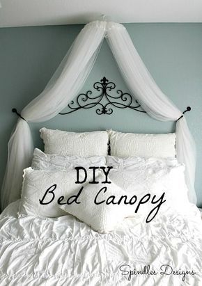 Diy Bed Canopy, Renters Diy, Canopy Bed Diy, Renters Decorating, Diy Regal, Diy Canopy, Temporary Wall, Bed Canopy, Trendy Bedroom