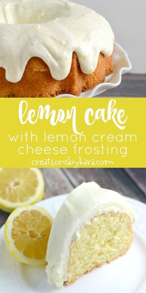 Spring Cakes Recipes, Lemon Cream Cheese Frosting, Lemon Cream Cheese, Lemon Frosting, Lemon Bundt Cake, Spring Cake, Gateaux Cake, Bundt Cakes Recipes, Lemon Cream