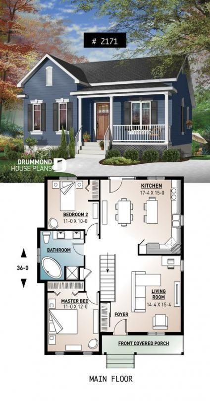 Floor Plan Kitchen, Minimalist Bloxburg, Open Floor Plan Kitchen, Mansion Bloxburg, Drummond House Plans, Pelan Rumah, Kitchen With Island, House Plans One Story, Farmhouse Flooring