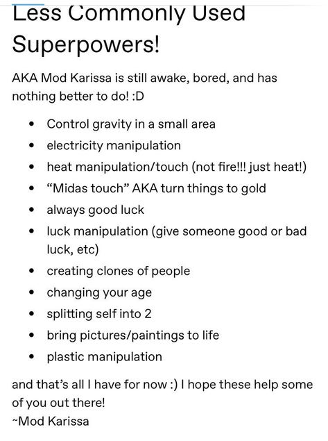 How To Expand Your Knowledge, Oc Superpower Ideas, Interesting Superpowers, Superpower Writing Prompts, Superpower Prompts, Uncommon Superpowers, Character Superpowers, Powers For Ocs, Super Power Aesthetic