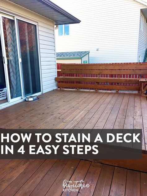 Stain A Deck, Redwood Deck, Deck Stain Colors, Deck Renovation, Deck Diy, Redwood Decking, Deck Stain, Semi Transparent Stain, Diy Landscape