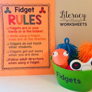 Fidgets in the Classroom - Literacy Without Worksheets Classroom Fidgets, School Diy Ideas, Teaching Classroom Management, Sped Classroom, Responsive Classroom, Classroom Behavior Management, Classroom Organisation, School Social Work, Resource Room