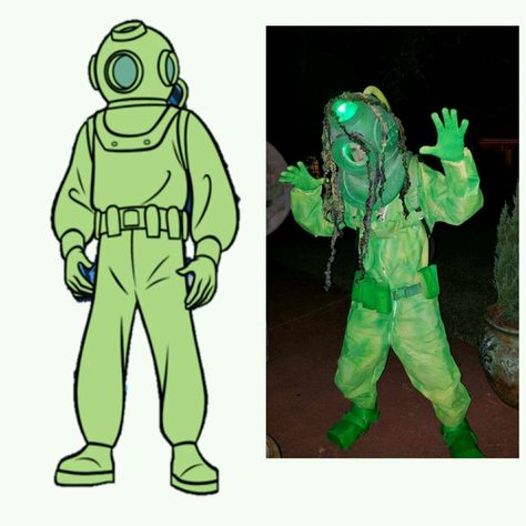 Scooby Doo villain,  Captain Cutler's Ghost. I made this costume for Halloween of 2016. Scooby Doo Green Ghost, Captain Cutler Costume, Scooby Doo Villians Costume, Scooby Doo Monster Costumes, Scooby Doo Villains Costumes, Scooby Doo Witches Ghost, Scooby Doo Halloween Decorations, Scooby Doo Diy, Scooby Doo Monsters