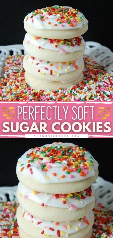 Soft Sugar Cookies Copycat Walmart Sugar Cookies, Best Homemade Sugar Cookies, Homemade Sugar Cookies With Icing, Super Soft Cookie Recipes, Recipe For Sugar Cookies To Decorate, Angel Cookies Recipe, Soft And Fluffy Sugar Cookies, Soft Bake Cookies, Cookie Recipes To Decorate