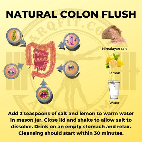 Colon Flush, Clean Colon, Colon Cleanse Recipe, Cleaning Your Colon, Colon Detox, Colon Health, Natural Colon Cleanse, Natural Detox, Body Cleanse