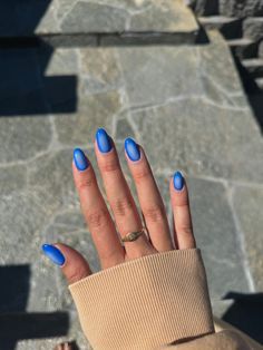 College Nails, Diy Gel Manicure, Aura Nails, Cute Simple Nails, Airbrush Nails, Summer Manicure, Blue Nail Art, Summery Nails, Almond Nails Designs