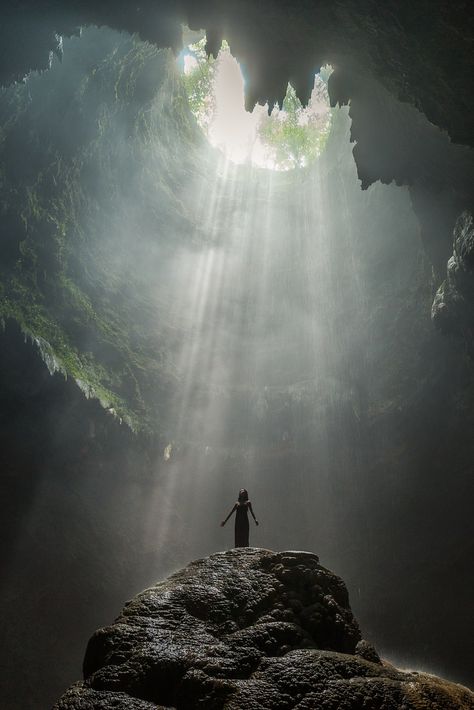 Jomblang Cave Yogyakarta, Indonesia Cave Video, Fantasy Cave, Forest Cave, Scenery Tattoo, Ansel Adams, Aquascaping, Alam Yang Indah, Yogyakarta, Aruba