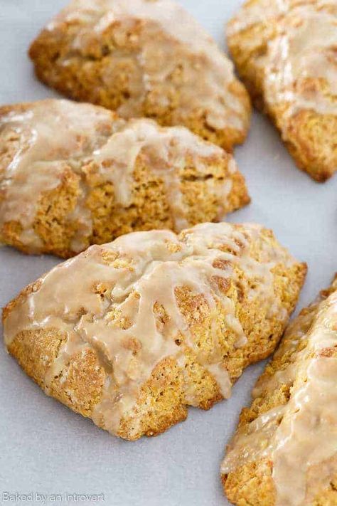 Sweet Potato Scones Recipe, Potato Scones Recipe, Sweet Potato Scones, Potato Scones, Yummy Sweet Potatoes, Brown Sugar Glaze, Scones Recipe, Sugar Glaze, Tea Party Food