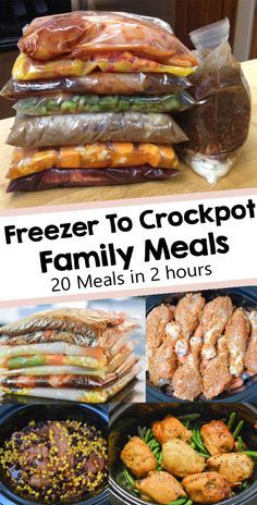 Crockpot Family Meals, Family Meals Crockpot, Crockpot Freezer Meals, Freezer Dinners, Slow Cooker Freezer Meals, Easy Family Dinner, Freezable Meals, Freezer Meal Planning, Healthy Freezer Meals