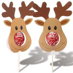 12 Reindeer Lollipop Holders Dum Dum Lollipops Ideas Christmas, Reindeer Lollipop Holder Template Free, Reindeer Lollipop Holder Template, Reindeer Lollipop, Ren Geyiği, Reindeer Handprint, Christmas Treats Holders, Lollipop Holder, Christmas Lollipops