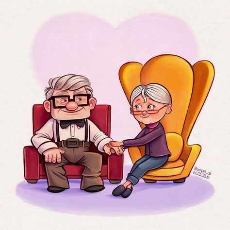 Up Carl Y Ellie Dibujo, Up Fanart, Up Carl Y Ellie, Up Drawings, Up Carl And Ellie, Carl Y Ellie, Coraline And Wybie, Up Pixar, Disney Character Drawings