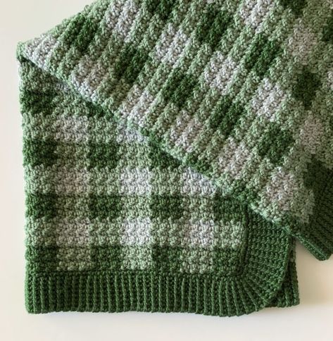 Crochet Green Gingham Blanket - Daisy Farm Crafts Gingham Crochet Blanket, Gingham Crochet, Gingham Blanket, Daisy Farm Crafts, Daisy Farm, Crochet Green, Number 19, Farm Crafts, Green Gingham