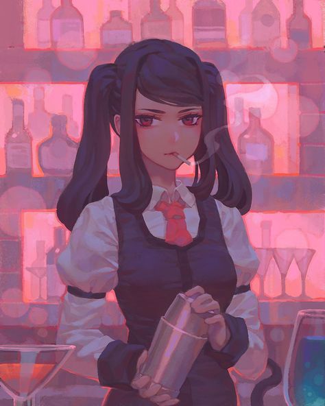 Bartender Anime, Va 11 Hall A, Female Bartender, Take A Seat, Aesthetic Anime, Character Inspiration, Cute Art, Art Reference, Fantasy Art