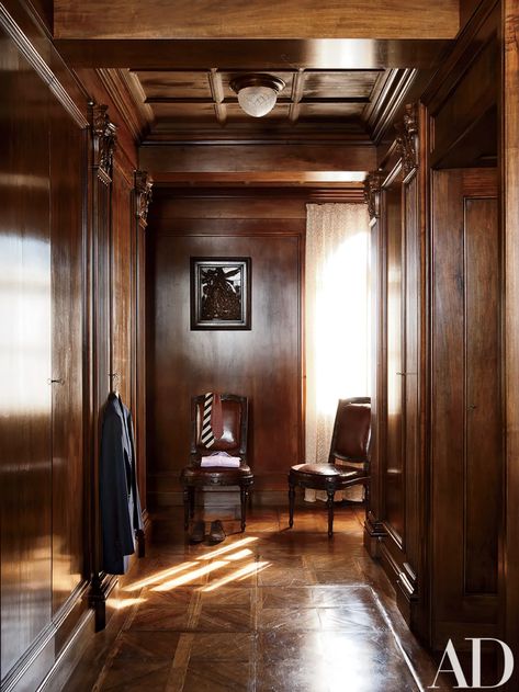 Studio Peregalli Renovates the Historic Villa Bucciol Near Venice, Italy | Architectural Digest Studio Peregalli, Wooden Paneling, Dressing Room Closet, Cheap Apartment, Wood Interiors, Dressing Room Design, Home Remodel, Classic Interior, Cheap Decor