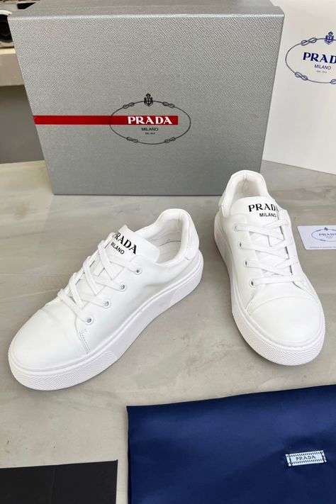 White designer sneakers | Prada White Sneakers | Newest Collection of Luxury sneakers High-end footwear | Fashion sneakers | Trendy white Sneakers | Stylish sneakers | Designer shoes for men & women Trendy White Sneakers, Designer Shoes For Men, Sneakers Trendy, Footwear Fashion, Mens Designer Shoes, Royal Outfits, Green Sneakers, Luxury Sneakers, Sneaker Collection