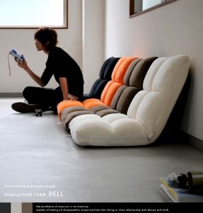 Rakuten: Legless chair low-elasticity seat chair seat chair Lycra inning reclining chair floor chair J. pulse floor chair BELL (bell)■- Shopping Japanese products from Japan Coin Banquette, White Futon, Ideas Terraza, Futon Decor, Meditation Chair, Modern Futon, Relaxing Chair, Floor Seating, Minimalist Furniture