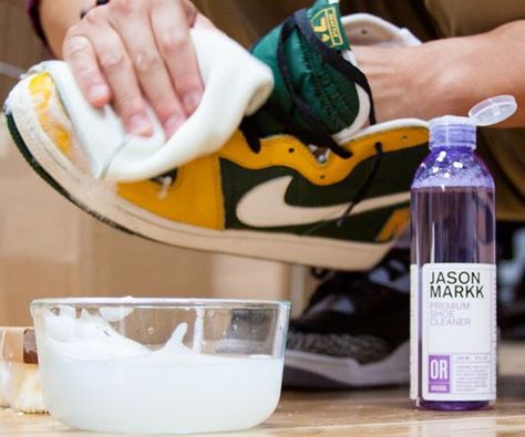 Ensure your kicks stay looking as fresh as the day they came out of the sweatshop with the sneaker cleaning kit. The specially formulated solution is completely biodegradable and contains no harsh chemicals so it won't cause damage to your shoes. Cleaning Sneakers, Laundry Delivery, Sneaker Cleaning, Shoes Cleaning, Shoe Cleaning, Jason Markk, Cleaning Guide, It Goes On, Clean Shoes