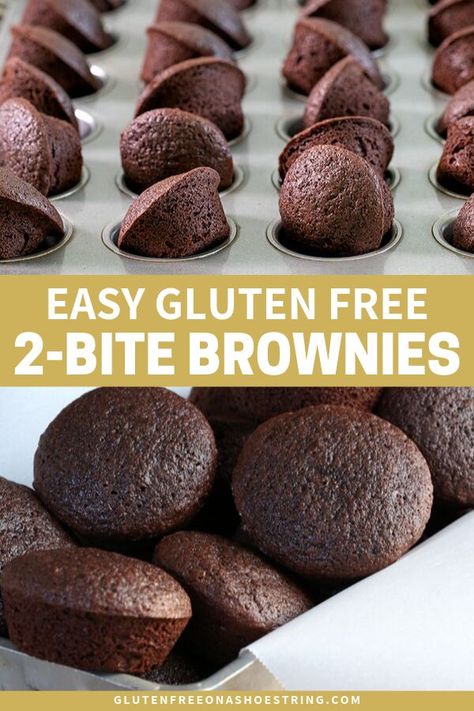 Gluten Free Brownie Bites, Two Bite Brownies, Dinner For Kids, Resep Brownies, Homemade Dessert, Gluten Free Brownies, Gluten Free Sweet, Gluten Free Desserts Recipes, Brownie Bites