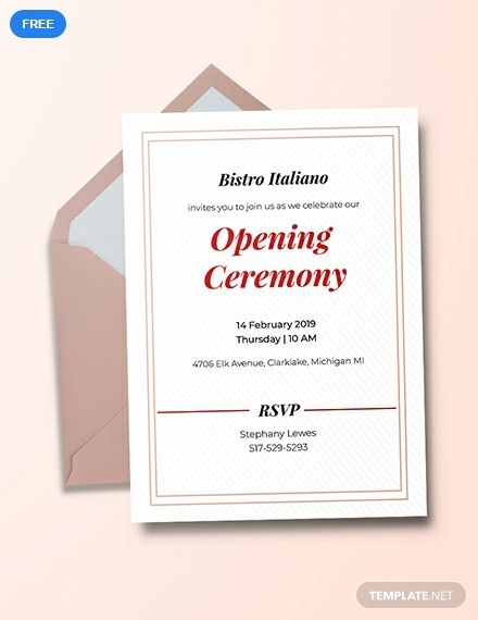 An invitation card template you can download for an upcoming opening ceremony. This file makes use of well-formatted layouts and graphic files. Printable and easy to edit for your convenience. Download this for free. Opening Ceremony Invitation Card, Free Printable Business Cards, Invitation Card Sample, Ceremony Invitation Card, Invitation Card Format, Grand Opening Invitations, Kraft Wedding Invitations, Wood Wedding Invitations, Ceremony Invitation