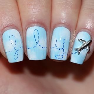 Airplane Nails, Nail Time, Nail Art Designs Diy, Get Nails, Girls Nails, Gel Nail Designs, Fabulous Nails, Cute Nail Designs, Nail Art Inspiration