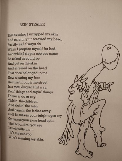 11 of Shel Silverstein's Most Weird and Wonderful Poems Scary Poems Creepy Nursery Rhymes, Poems With Pictures, Tim Burton Poems, Horror Poems, Creepy Nursery Rhymes, Scary Poems, Strange Quotes, Illustrated Poems, Misguided Ghosts