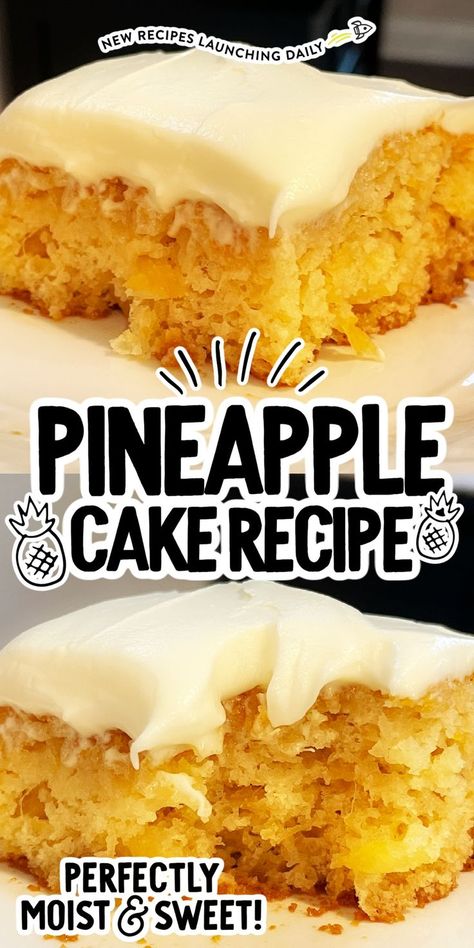 Pineapple Cake Crushed Pineapple Cake, Baking Nuts, Pineapple Cake Recipe, Pineapple Dessert Recipes, Pineapple Desserts, Fruity Cake, Pineapple Recipes, Light Desserts, Pineapple Cake