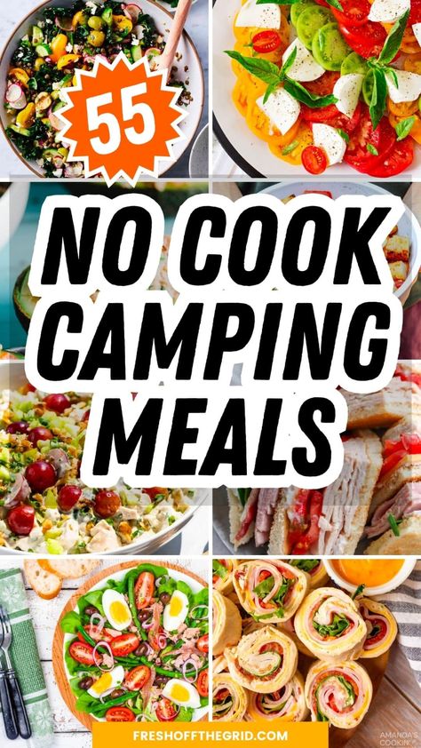 No Cook Camping Food, No Cook Camping Meals, Healthy Camping Snacks, Camp Stove Recipes, Food Without Fire, Food To Take Camping, Easy Camping Dinners, Camp Meals, Camping Meal Planning