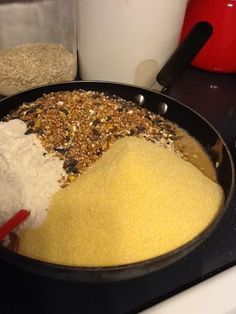 all ingredients Quick Cooking Oats, Suet Recipe, Bird Suet, Suet Cakes, Feed The Birds, Bird Seed Ornaments, Crunchy Peanut Butter, Homemade Bird Feeders, Bird Treats