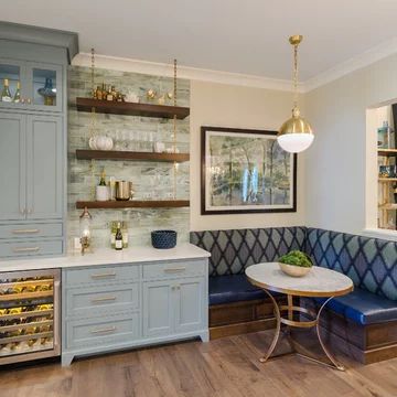 75 Beautiful Home Bar Pictures & Ideas - April, 2021 | Houzz Built In Kitchen Seating, Scale Interior Design, Seating In Kitchen, Banquette Ideas, Bar Nook, Inset Cabinetry, Banquette Seating In Kitchen, Built In Banquette, Inset Cabinets