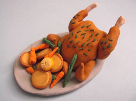 Model Magic Food, Plasticine Animals, Playdough Food Creations, Salt Dough Play Food, Mini Air Dry Clay Food Ideas, Play Dough Crafts, Christmas Turkey, Clay Crafts For Kids, Fake Bake