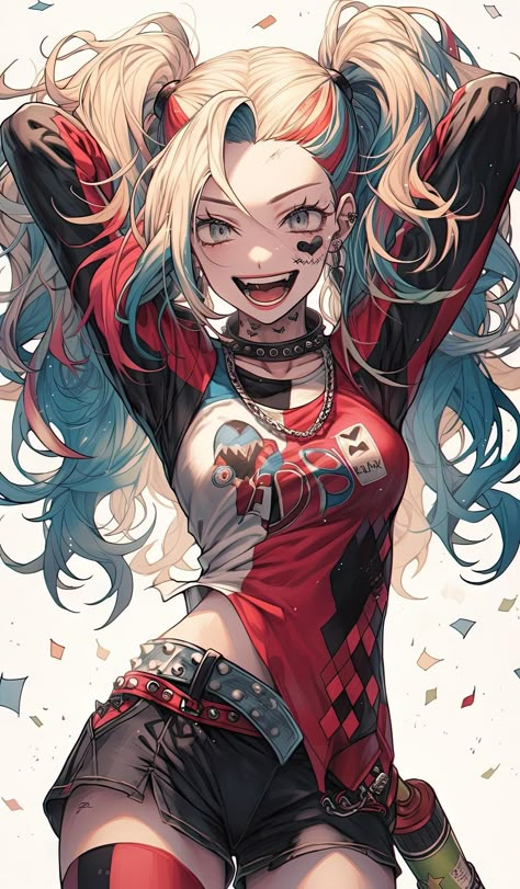 Image Joker, Harley Quinn Drawing, Game Shows, Gotham Girls, Harley Quinn Artwork, Harley Quinn Comic, Queen Anime, Harley Quinn Costume, Harley Quinn Art