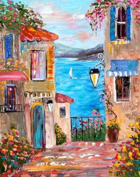 Italy Painting, Lake Como Italy, Como Italy, Paint By Numbers, Beginner Painting, Art Painting Acrylic, Painting Art Projects, Lake Como, Fine Art Gallery