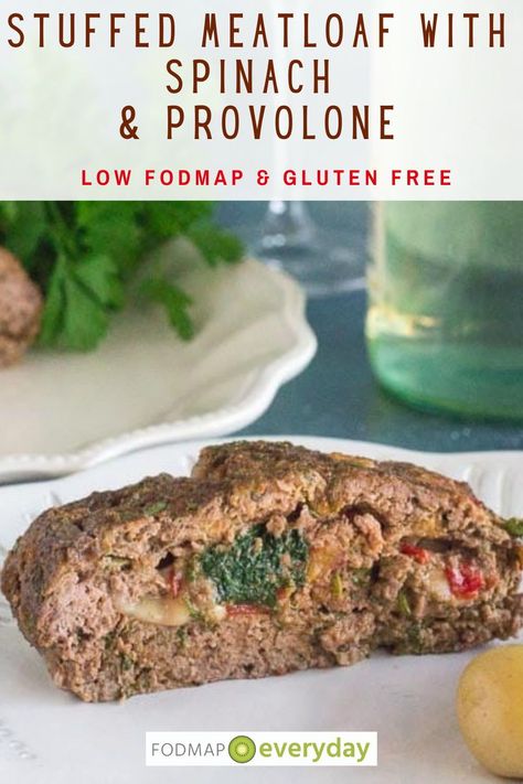 Meatloaf With Spinach, Gluten Free Low Fodmap, Fodmap Meals, Fodmap Food List, Low Fodmap Recipe, Fodmap Recipes Dinner, Low Fodmap Recipes Dinner, Stuffed Meatloaf, Low Fodmap Diet Recipes