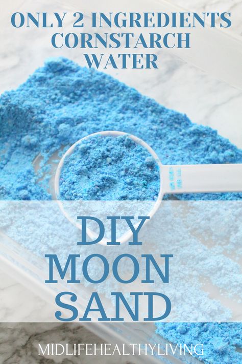 Corn Starch Crafts, Moon Sand Recipe, How To Make Sand, Diy Moon Sand, Homemade Moon Sand, Sand Recipe, Sands Recipe, Diy Moon, Moon Sand